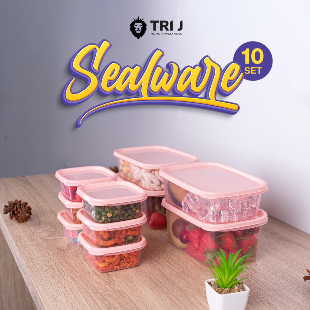 TRI J - Sealware Kotak Makan Set Isi 10 - PUTIH (Food Container Box)