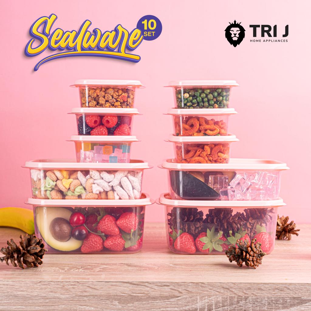 TRI J - Sealware Kotak Makan Set Isi 10 - PUTIH (Food Container Box)