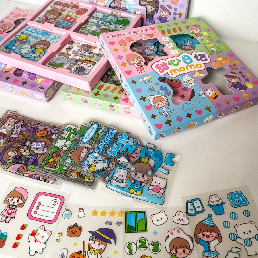 Stiker Momo 2D RAINBOW Isi 100 Waterproof Anti Air