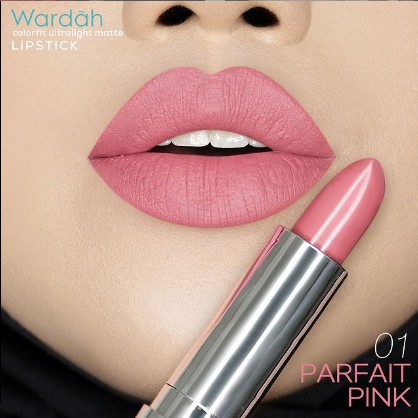 Wardah Colorfit Ultralight Matte Lipstick 01 Parfait Pink