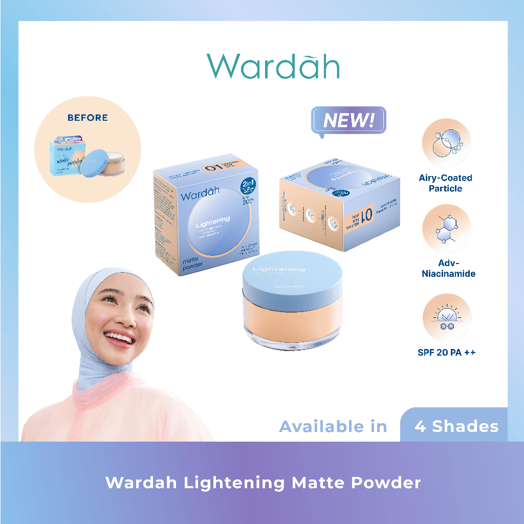 Wardah Lightening Matte Powder 20gr 03 Warm Ivory (23W)