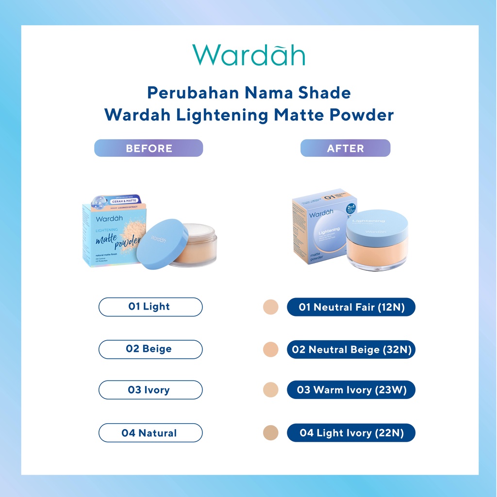 Wardah Lightening Matte Powder 20gr 04 Light Ivory (22N)