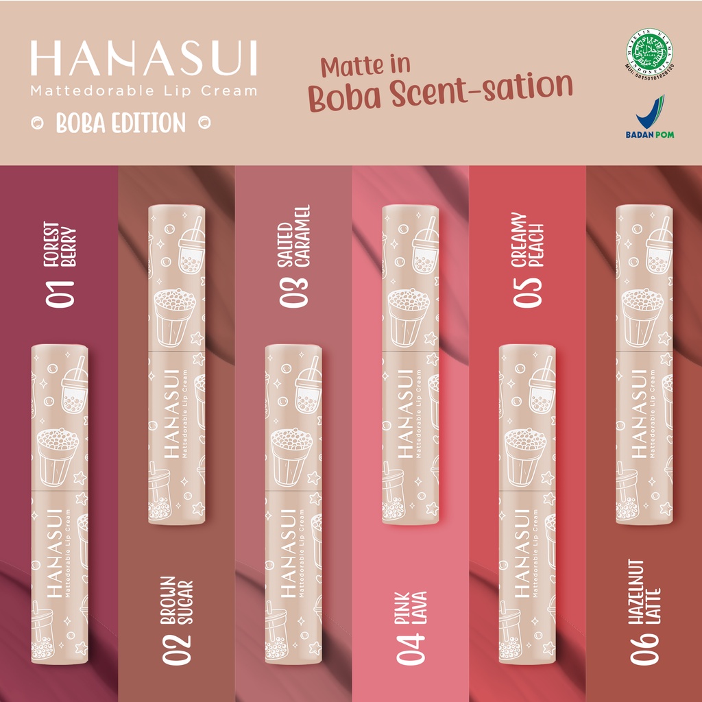HANASUI Mattedorable Lip Cream BOBA Edition - 04 PINK LAVA