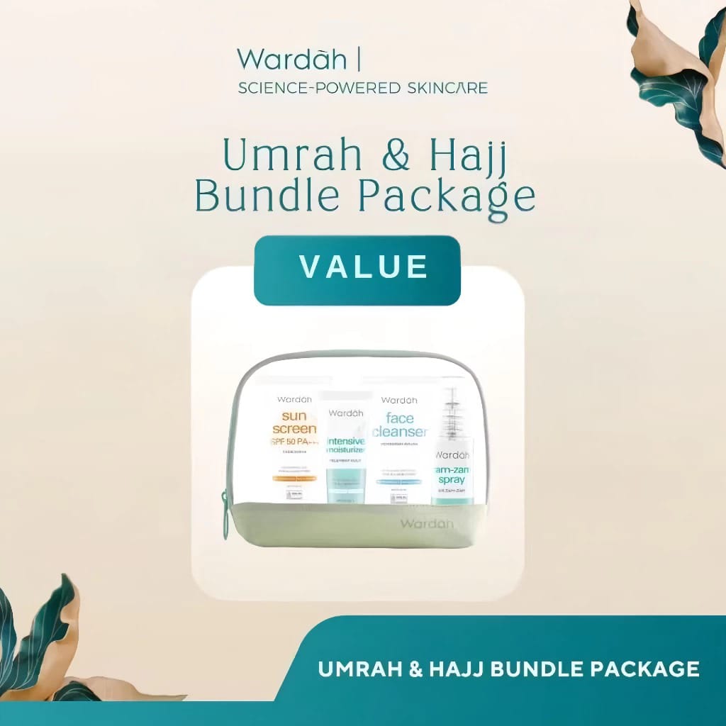Wardah Umrah & Haji Value Package 4in1 (Free Pouch + Tas Serut + Guide Book)