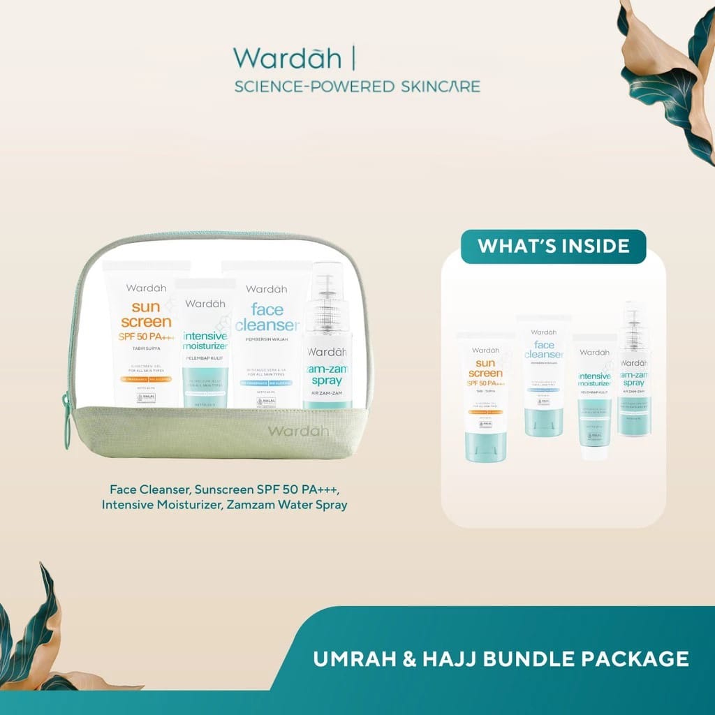 Wardah Umrah & Haji Value Package 4in1 (Free Pouch + Tas Serut + Guide Book)