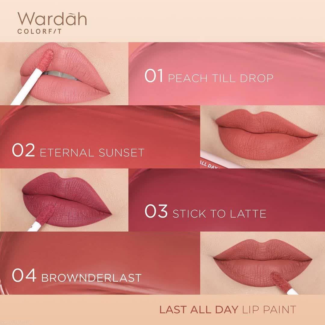 Wardah Colorfit Last All Day Lip Paint 03 Stick To Latte 4.2 g