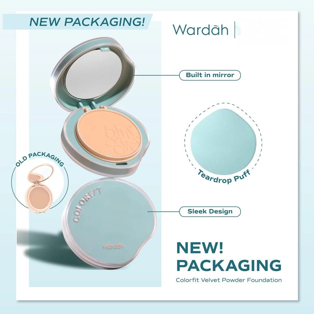 Wardah Colorfit Velvet Powder Foundation 33W Olive Beige