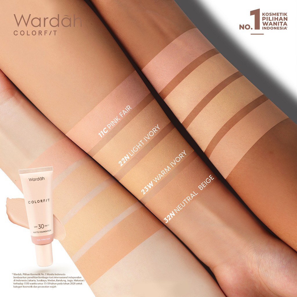 Wardah Colorfit Matte Foundation 22N Light Ivory