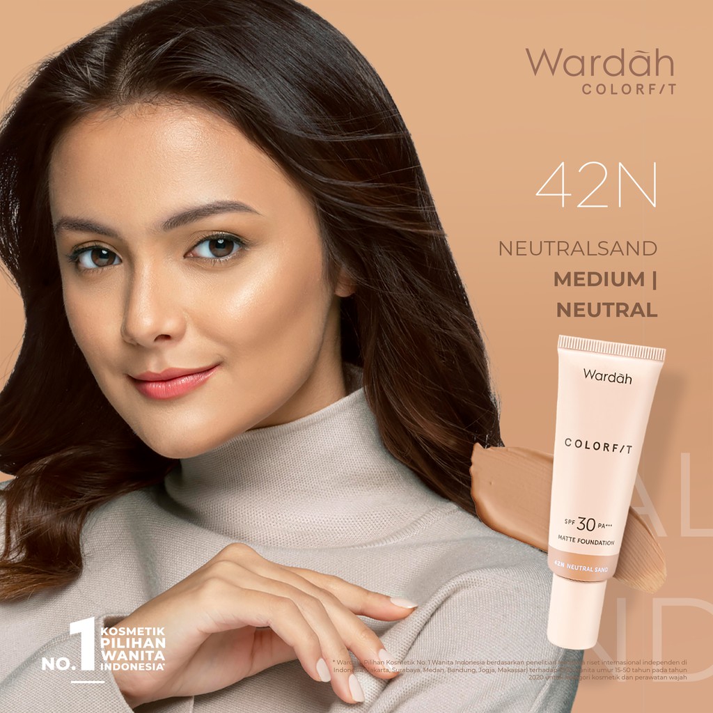 Wardah Colorfit Matte Foundation 42N Neutral Sand