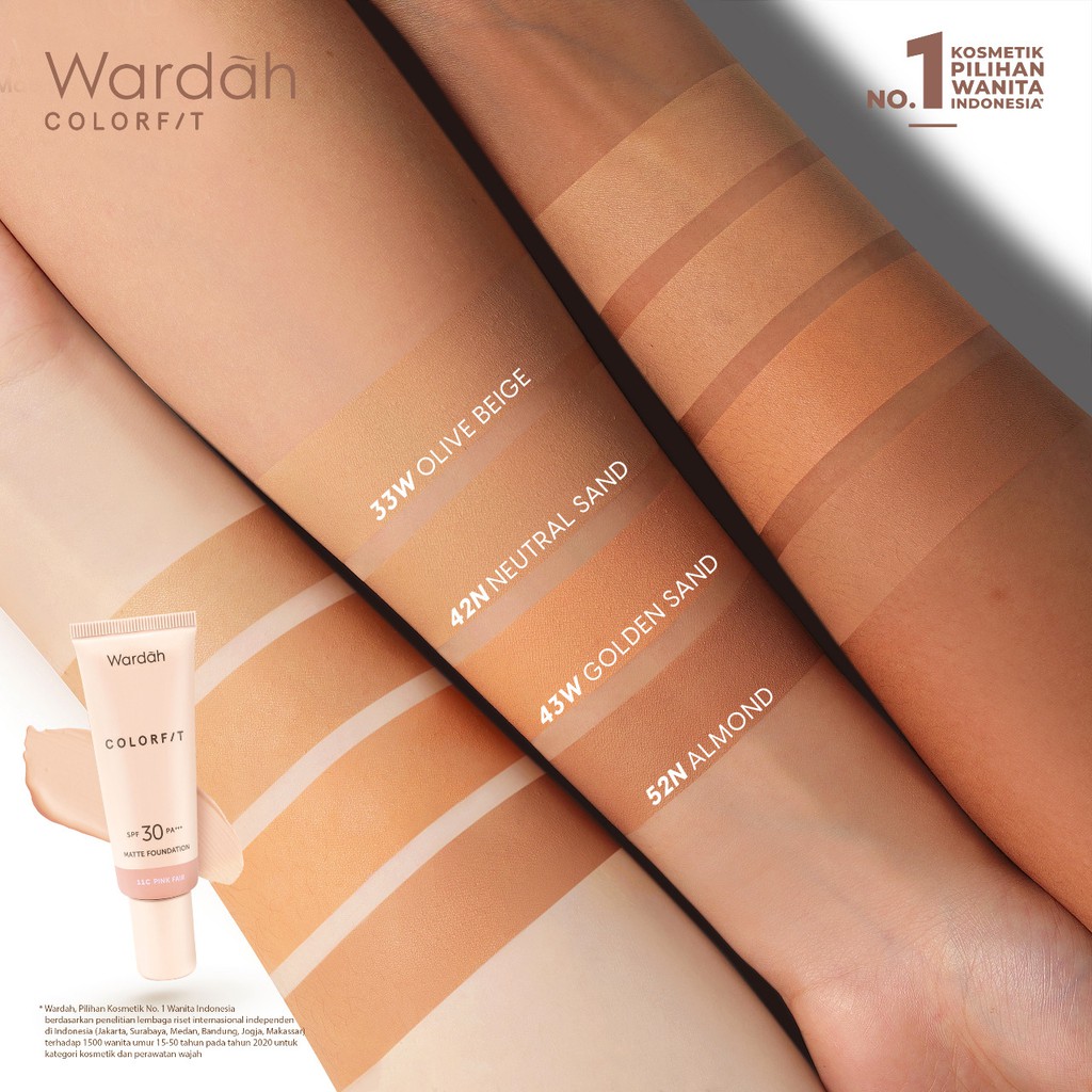 Wardah Colorfit Matte Foundation 42N Neutral Sand
