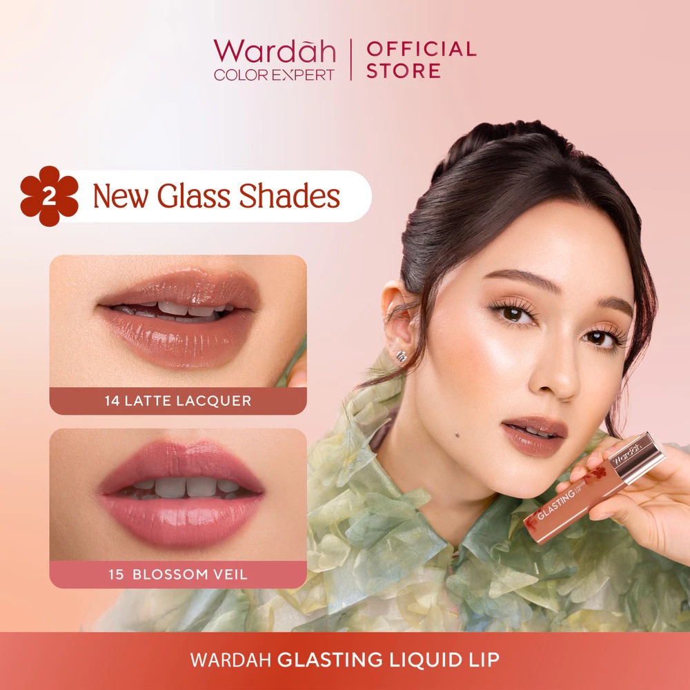 Wardah Glasting Liquid Lip 3.5gr (Lip Cream Transferproof) - 14 Latte Lacquer