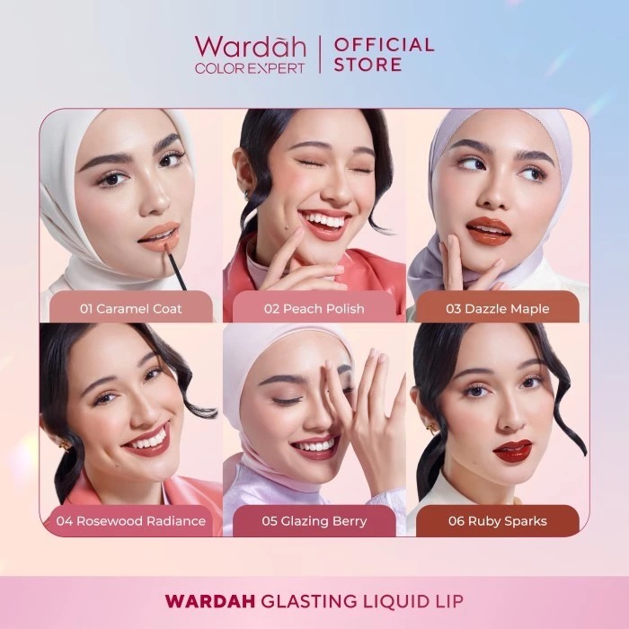 Wardah Glasting Liquid Lip 3.5gr (Lip Cream Transferproof) - 15 Blossom Veil