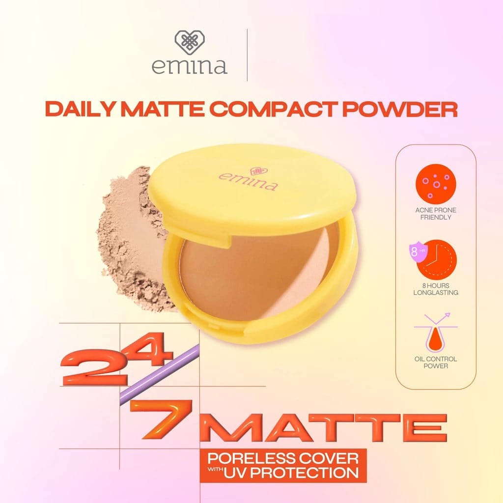 Emina Daily Matte Compact Powder 11gr - 01 Light