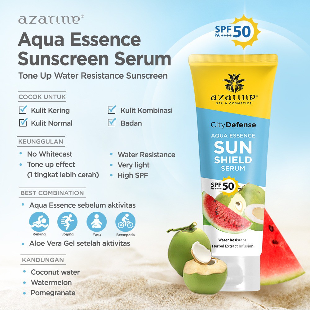 Azarine Aqua Essence Sun Shield Serum SPF50 PA++++ 100ml