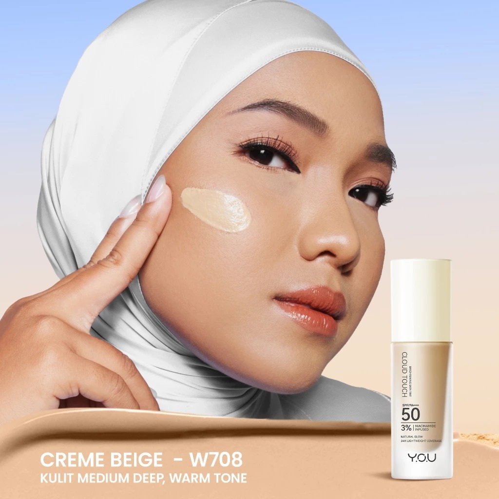 YOU Cloud Touch 3% Niacinamide BRIGHTENING Skin Tint SPF50 PA+++ 20ml - W708 Creme Beige