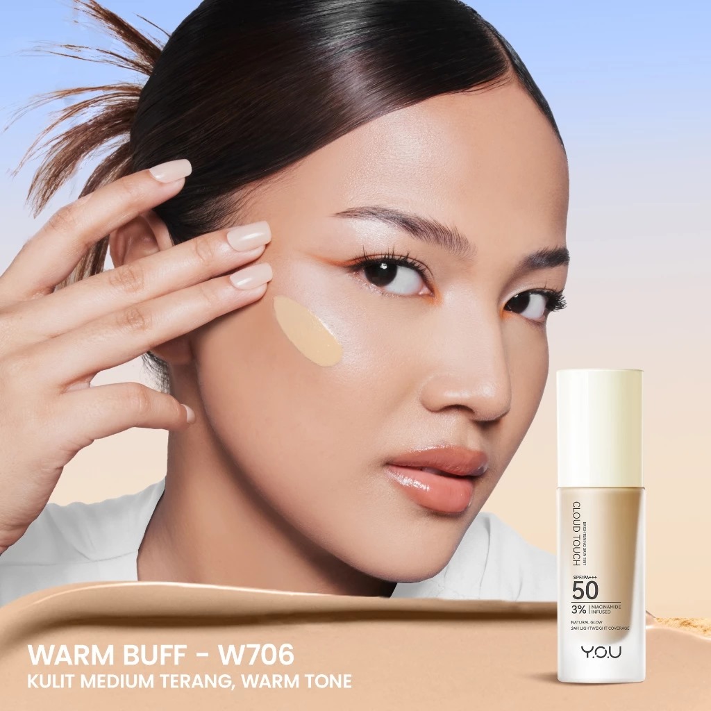 YOU Cloud Touch 3% Niacinamide BRIGHTENING Skin Tint SPF50 PA+++ 20ml - W706 Warm Buff