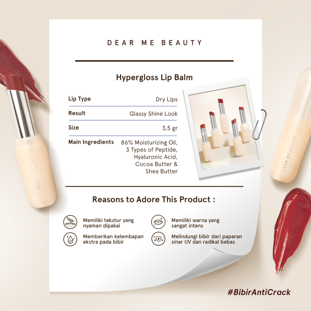 Dear Me Beauty Hypergloss Lip Balm 3,5gr - Dear Rene