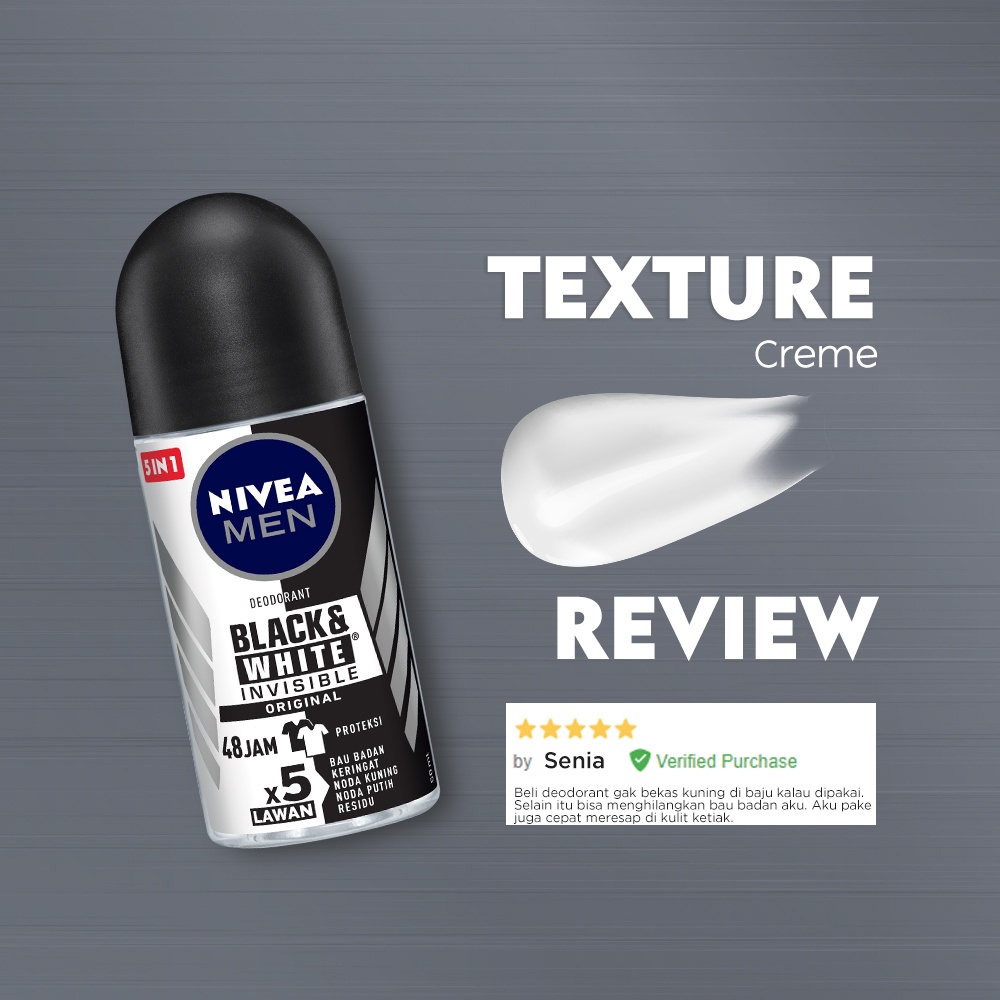 Nivea MEN Deodorant Roll On 50ml - Black & White