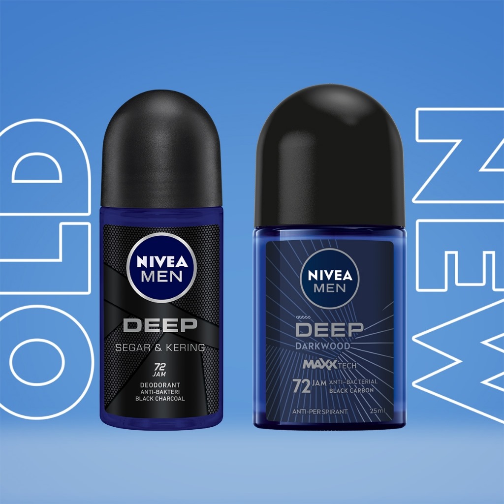 Nivea MEN Deodorant Roll On 50ml - Deep Darkwood Segar & Kering