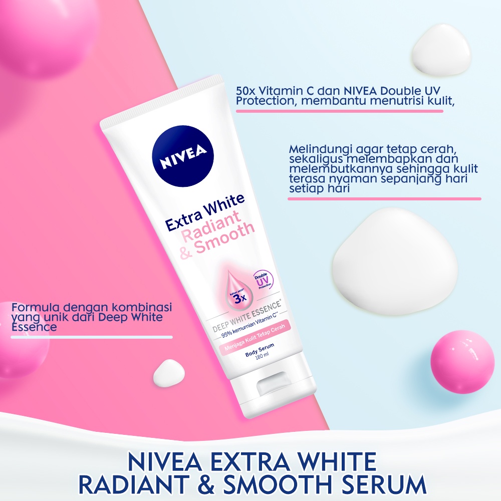 Nivea Body Serum Extra White 180ml - Radiant Smooth