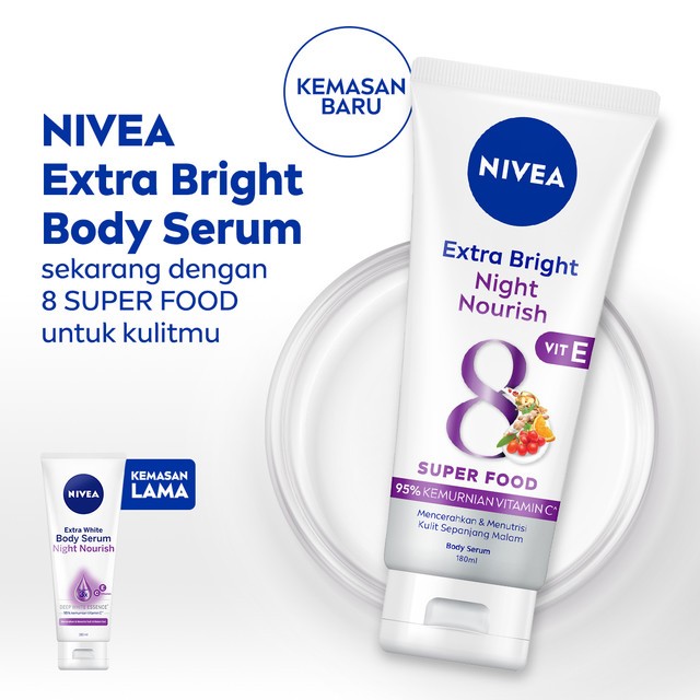 Nivea Body Serum Extra White 180ml - Night Nourish
