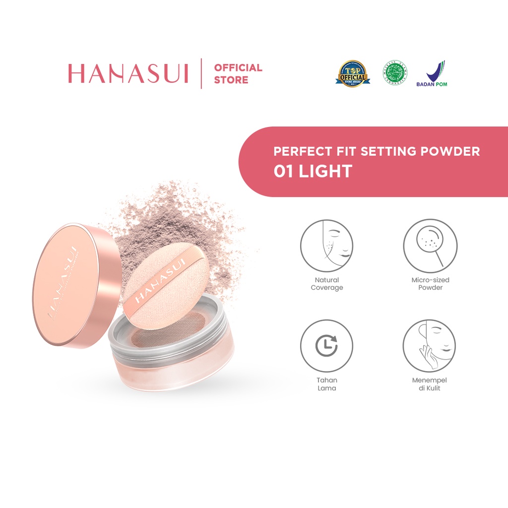 Hanasui Perfect Fit Setting Powder 12gr - 01 Light