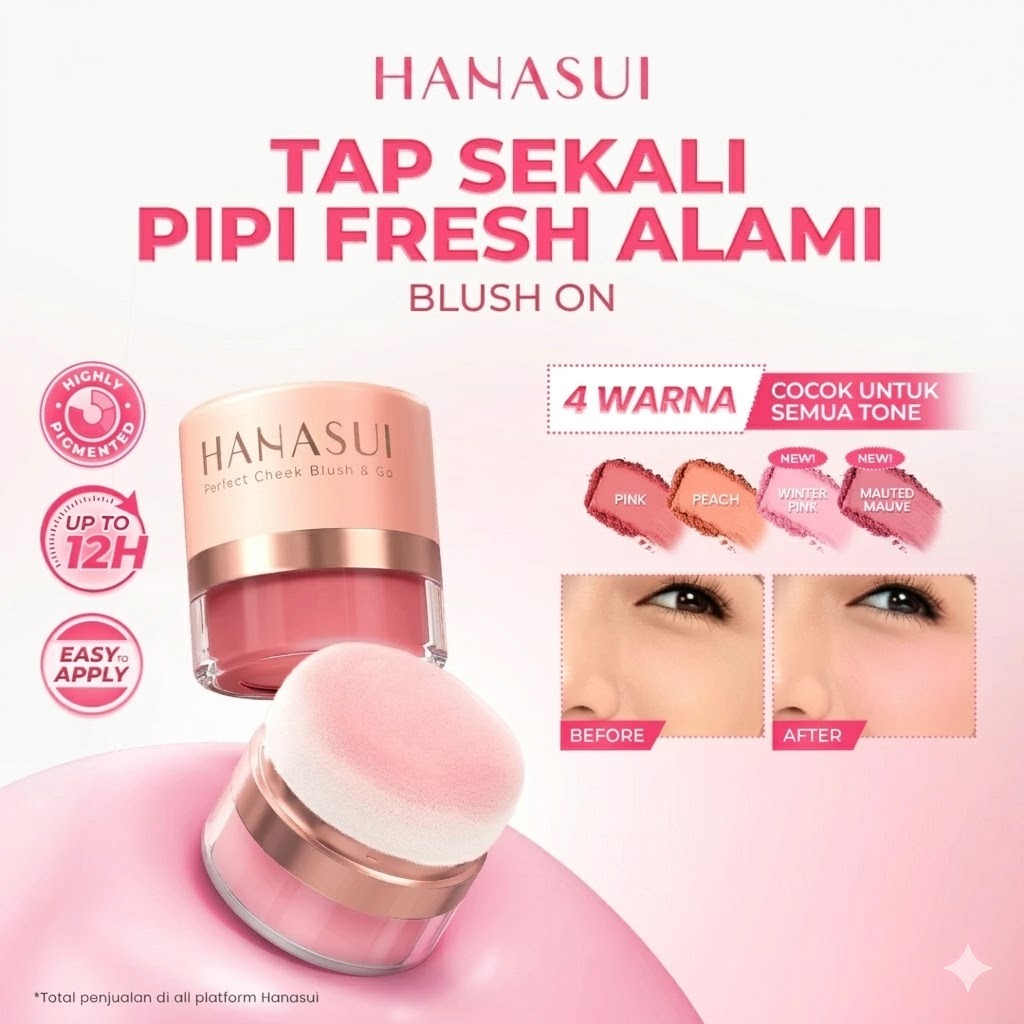 Hanasui Perfect Cheek Blush & Go 2.5gr - 01 Pink
