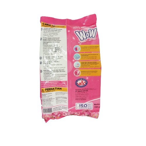 WOW 2000 Detergent Bubuk + Softener 500gr (Pink)
