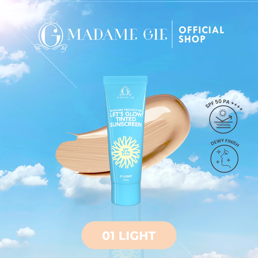 Madame Gie Protect Me Lets Glow Tinted Sunscreen SPF50 PA+++ 10ml - 01 Light
