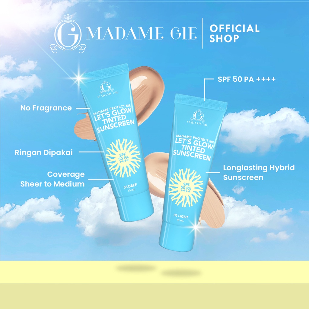 Madame Gie Protect Me Lets Glow Tinted Sunscreen SPF50 PA+++ 10ml - 01 Light