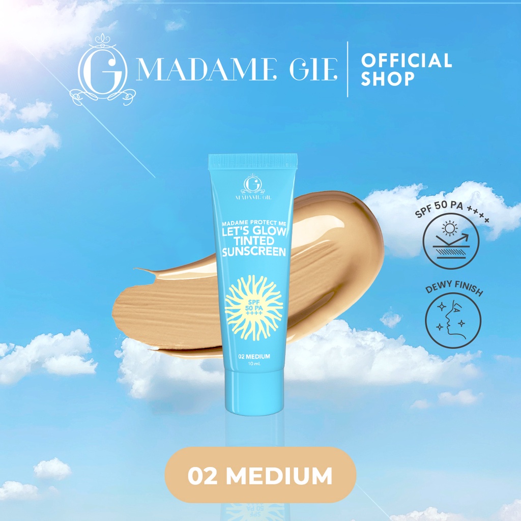 Madame Gie Protect Me Lets Glow Tinted Sunscreen SPF50 PA+++ 10ml - 02 Medium