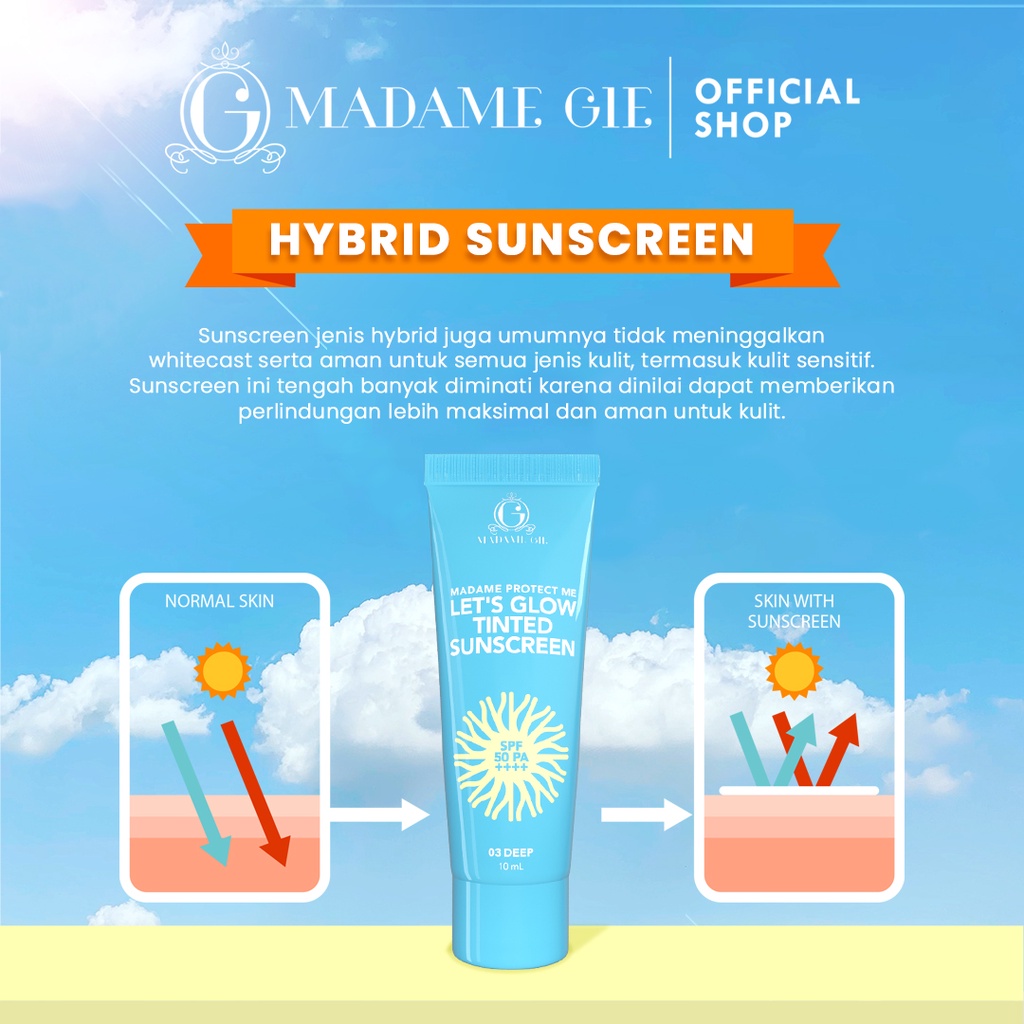 Madame Gie Protect Me Lets Glow Tinted Sunscreen SPF50 PA+++ 10ml - 02 Medium