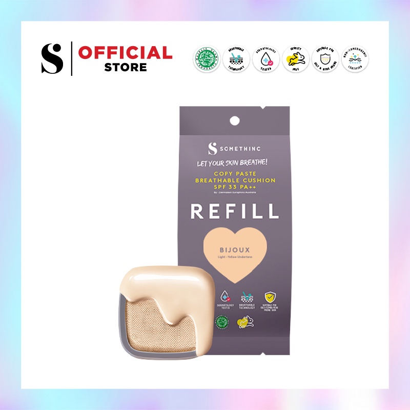 Somethinc Copy Paste Cushion SPF33 PA+++ REFILL - Bijoux (Light-Yellow) - Cushion Glow Finish