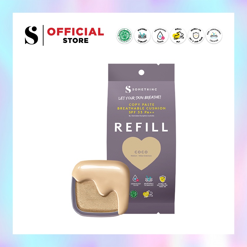 Somethinc Copy Paste Cushion SPF33 PA+++ REFILL - Coco (Med-Yellow) - Cushion Glow Finish