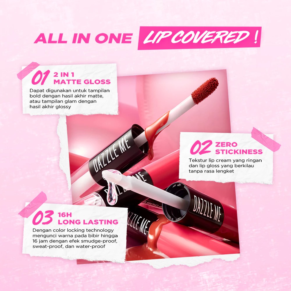 Dazzle Me Matte & Gloss Lip Cream Duo - P07 Rose Up