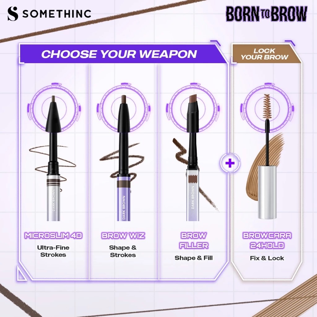 Somethinc Browcara 24Hold Waterproof Brow Gel 3gr - Dark Brown