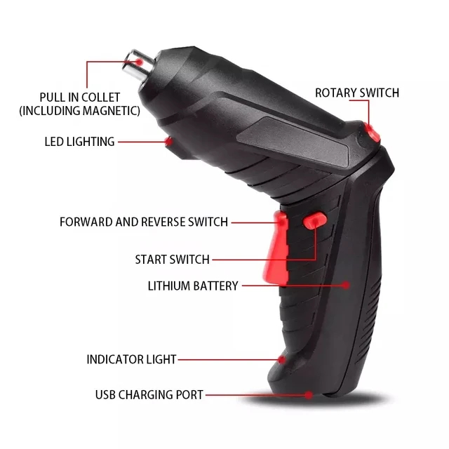 Screwdriver 4.2V Mesin Bor Mini 49in1 (Mesin Bor Set + Obeng)