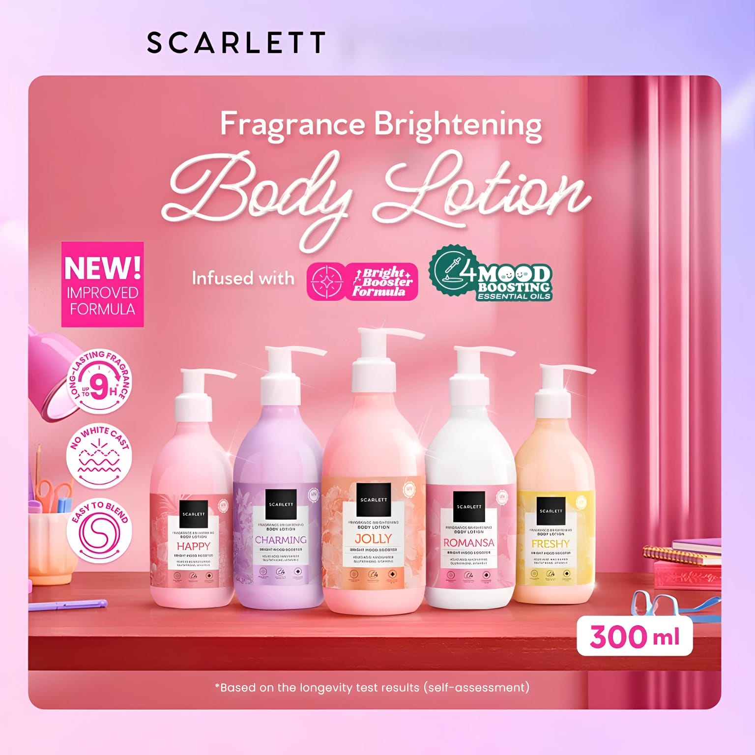 Scarlett Fragrance Brightening Body Lotion Bright Mood Booster 300ml - Freshy