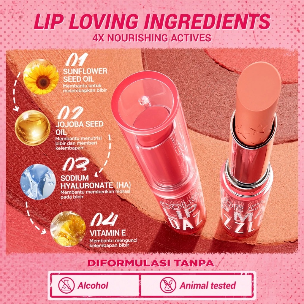 Dazzle Me Color Chrome Lip Matte 3.6gr - R03 Classy Red