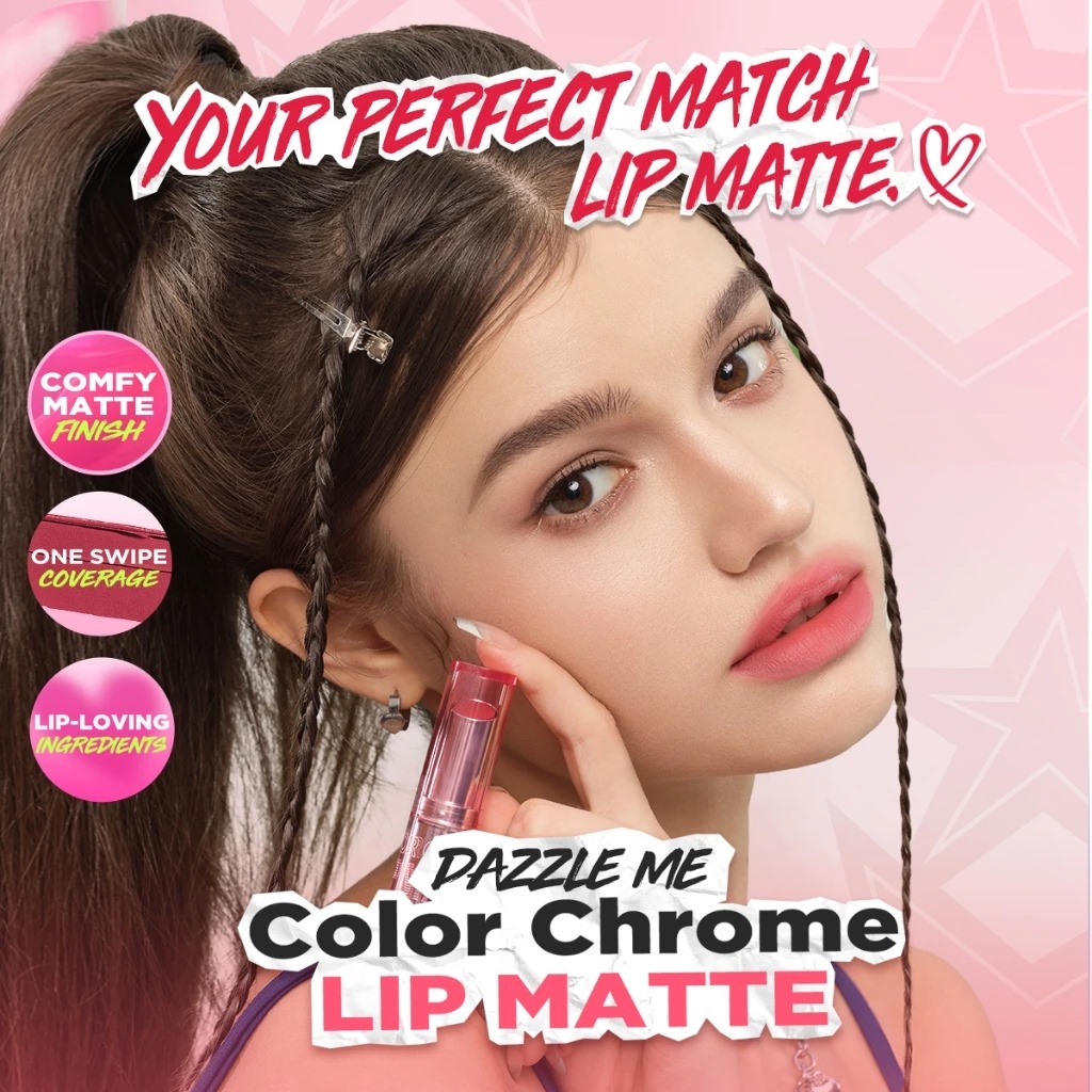 Dazzle Me Color Chrome Lip Matte 3.6gr - R08 Charming Rose