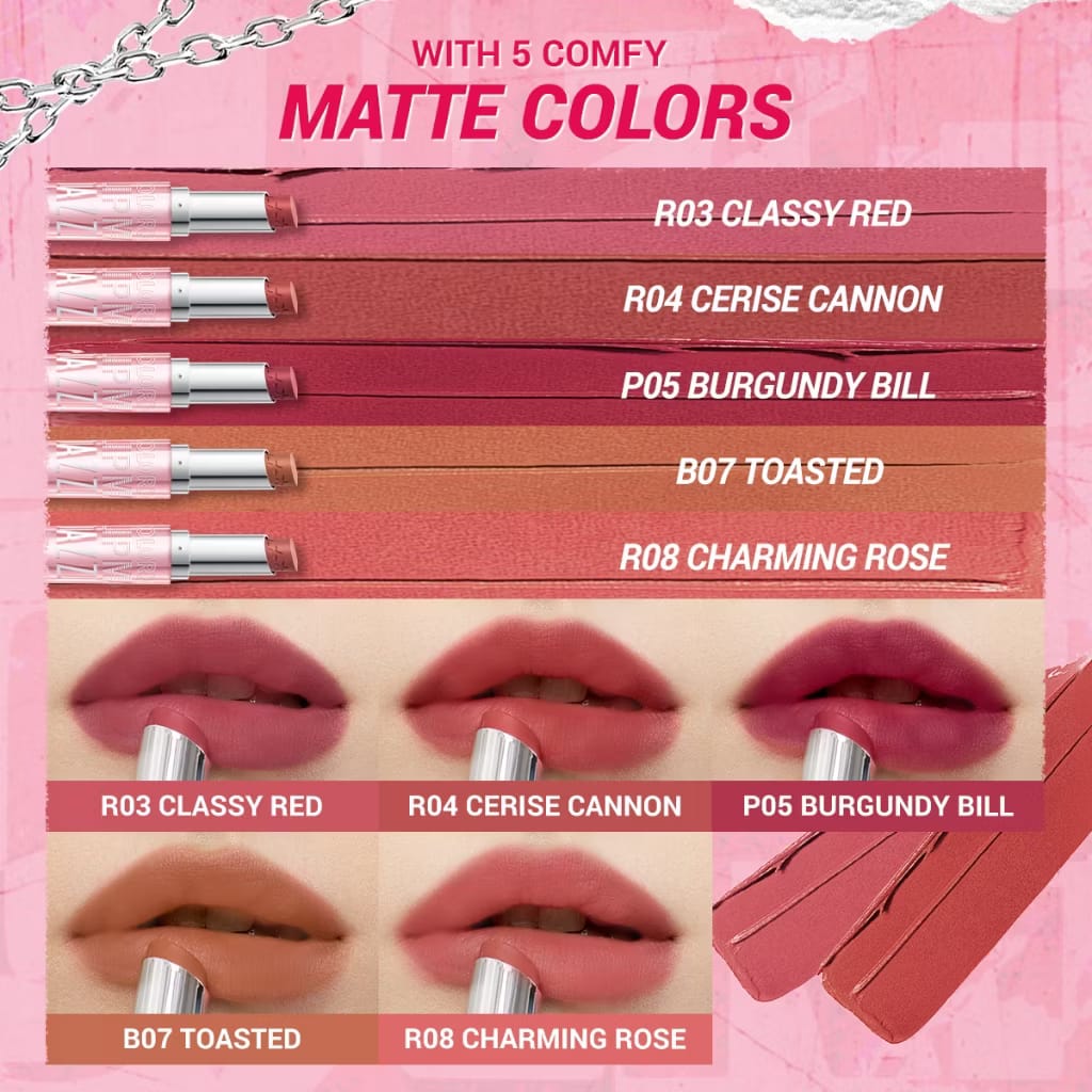 Dazzle Me Color Chrome Lip Matte 3.6gr - R08 Charming Rose