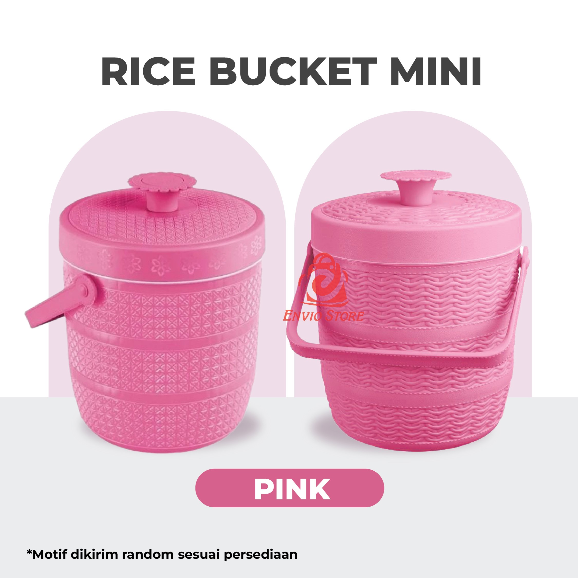 TRI J - Mini Rice Bucket Motif Rotan - UNGU (Termos Nasi & Es) 3,5L (Kode 6.5)