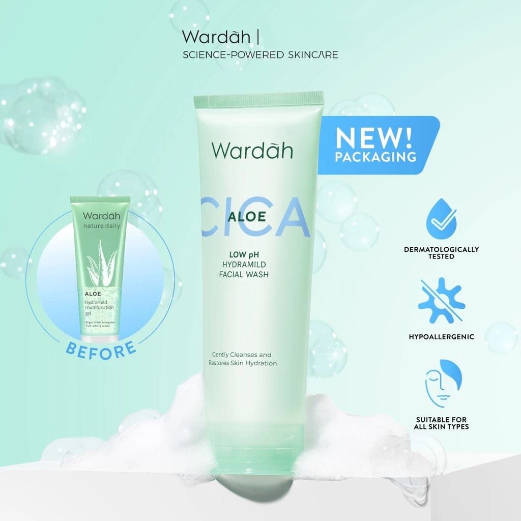 Wardah Cica Aloe Low pH Hydramild Facial Wash 100ml