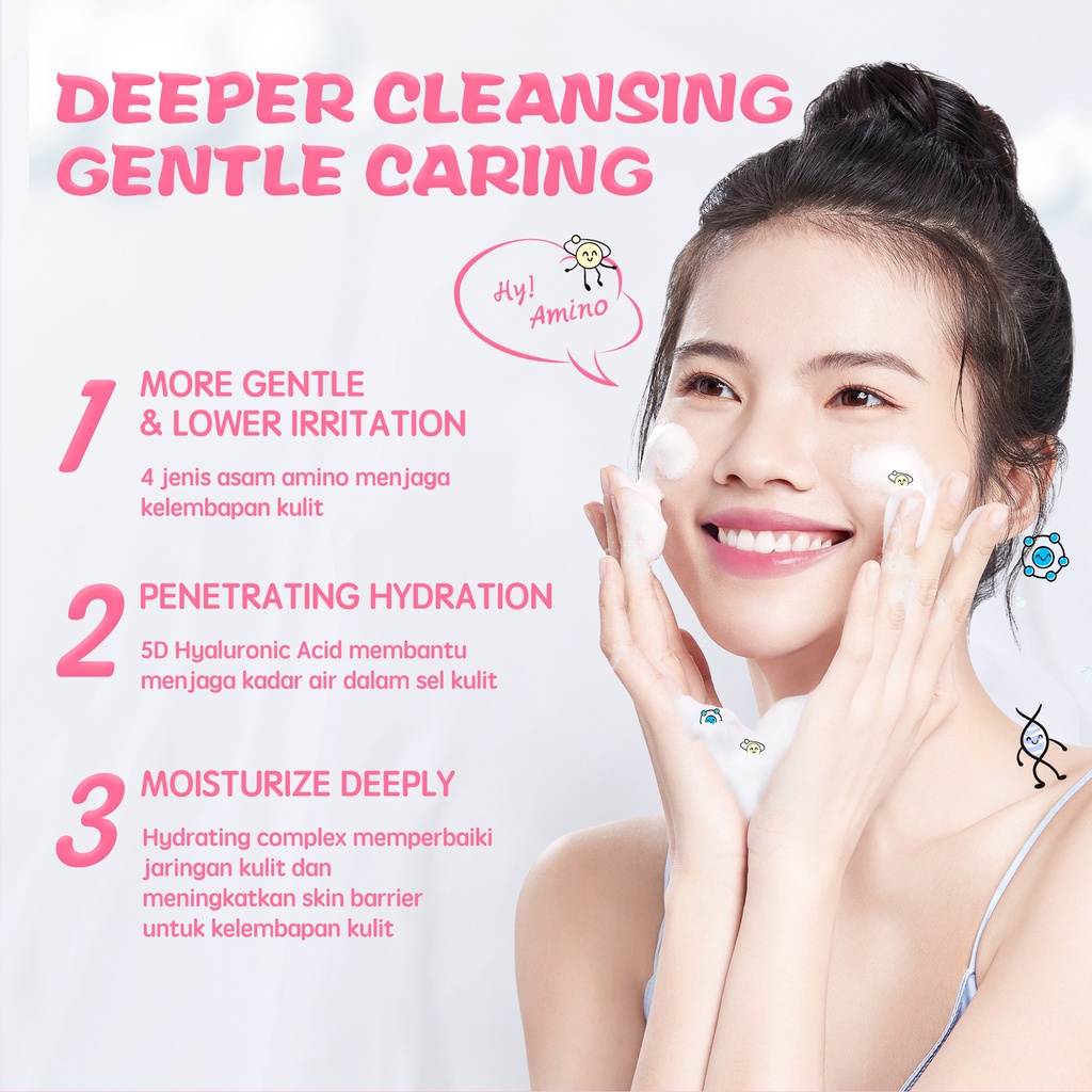 YOU Hy! Amino Wow-Tery Hydrating Facial Wash 100gr (Pink) *