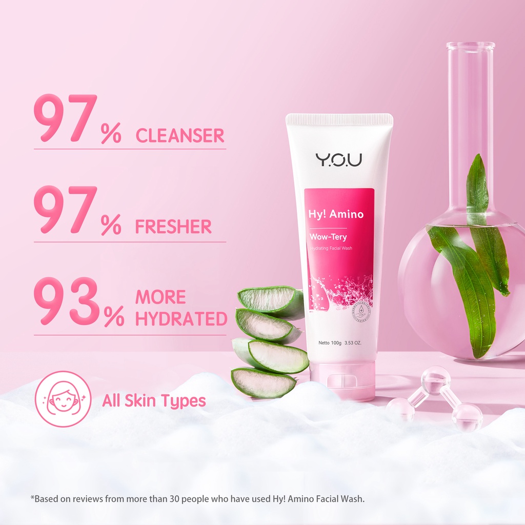 YOU Hy! Amino Wow-Tery Hydrating Facial Wash 100gr (Pink) *