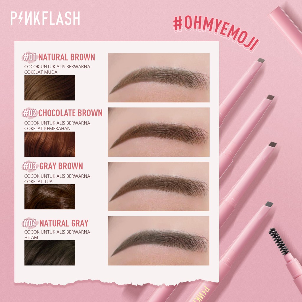 Pinkflash Waterproof Auto Eyebrow Pencil - 02 Chocolate Brown