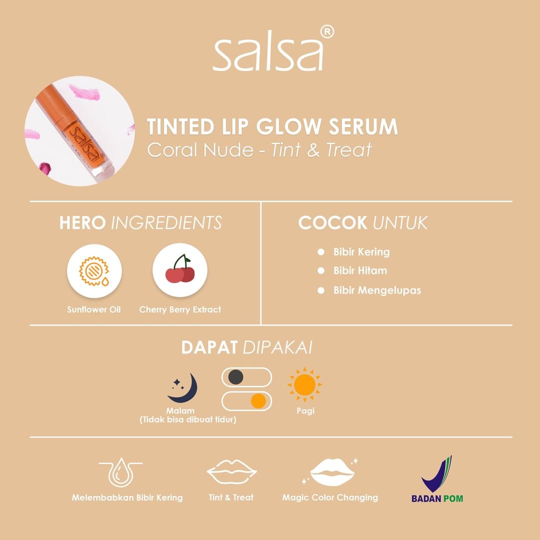 SALSA Lip Glow Serum - Coral Nude