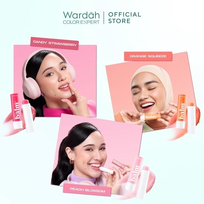 Wardah Hydrabalm Lip Care SPF15 4gr - Candy Strawberry