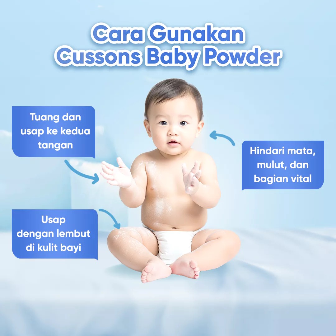 Cussons Baby Bedak Powder 130gr (100+30) - Biru Mild & Gentle