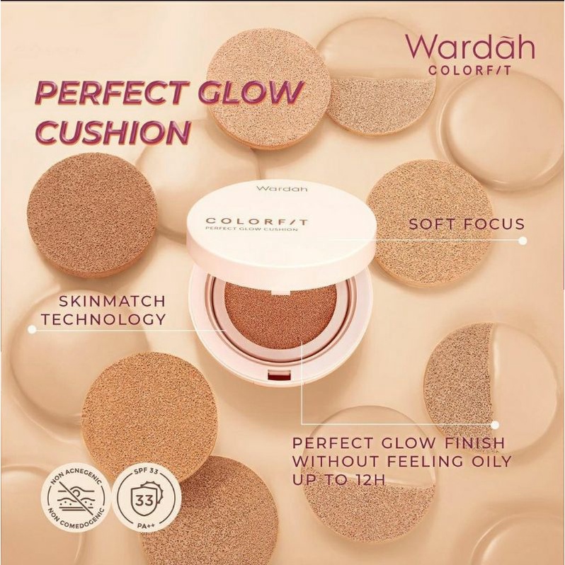 Wardah Colorfit Perfect Glow Cushion 15gr - 43W Golden Sand